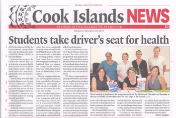 Article in the Cook Islands News - 30 September 2013